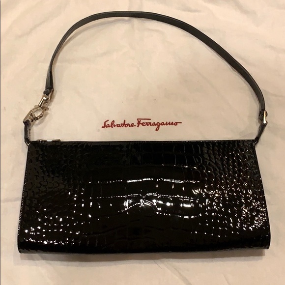 Salvatore Ferragamo Bags Ferragamo Patent Leather Clutch Bag Poshmark